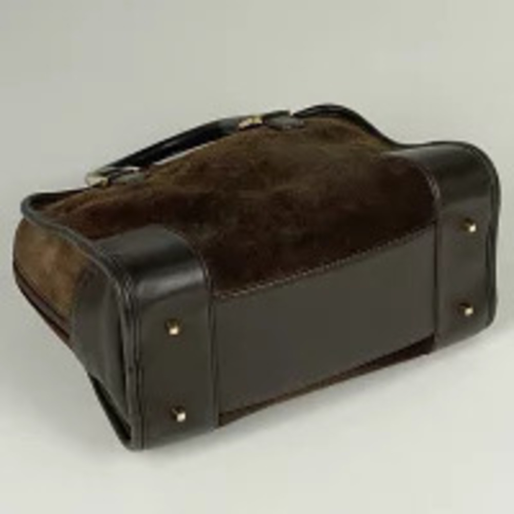 Loewe Handbag Anagram Suede Amazona Brown